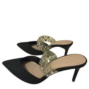 zara Transparent vinyl Sequent strap women Black shoes size 37